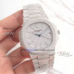 Perfect Replica Patek Philippe AAA 5719 Fully Iced Out  Cal.324 All Diamond Watches